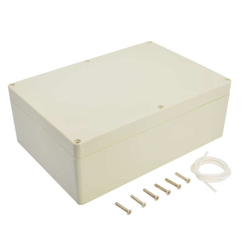 LeMotech Waterproof Dustproof IP65 ABS Plastic Junction Box Universal Electric Project Enclosure Pale Gray 10.4 x 7.2 x 3.7 inch (263 x 182 x 95 mm) - Image 1